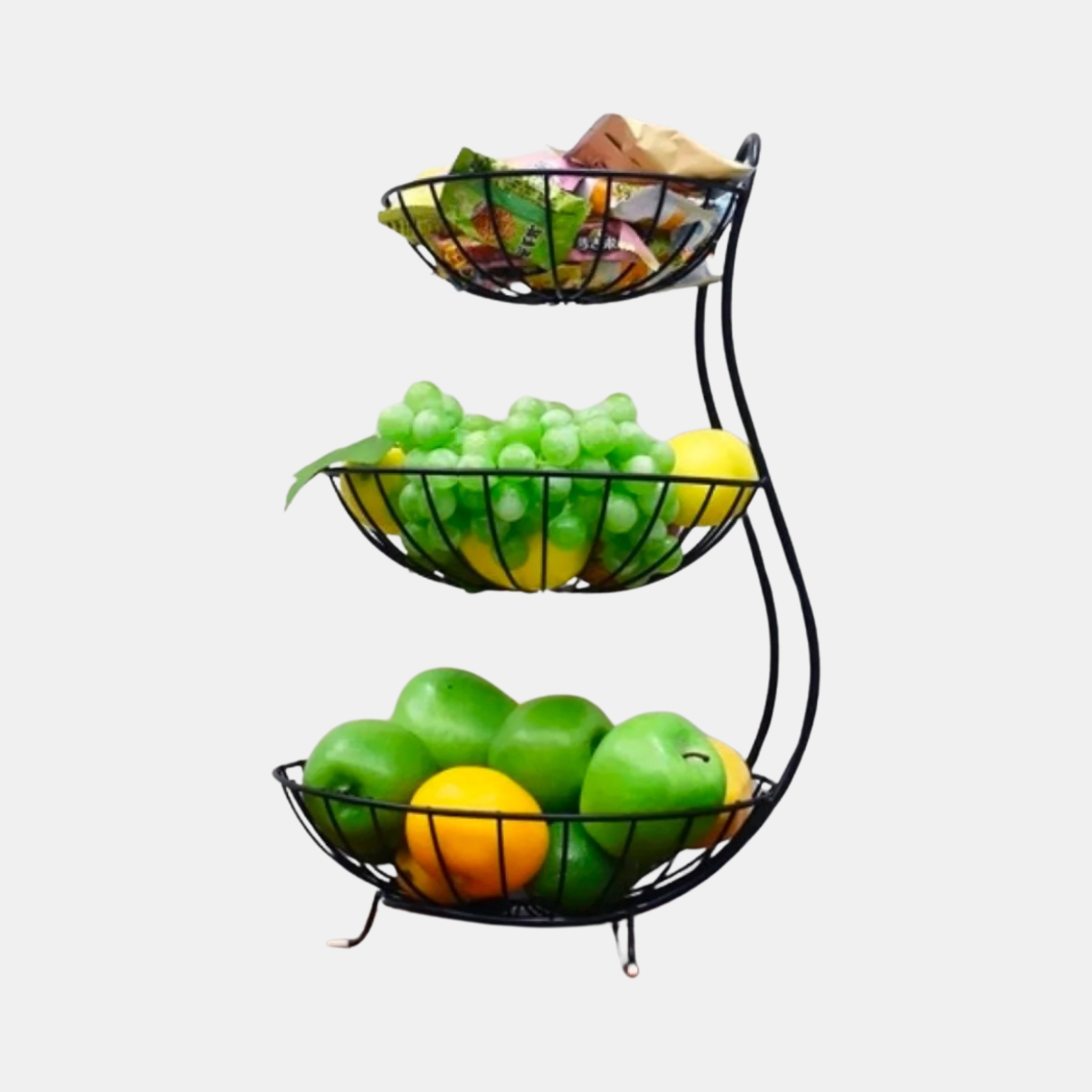 3 tier round fruit and vegetables basket