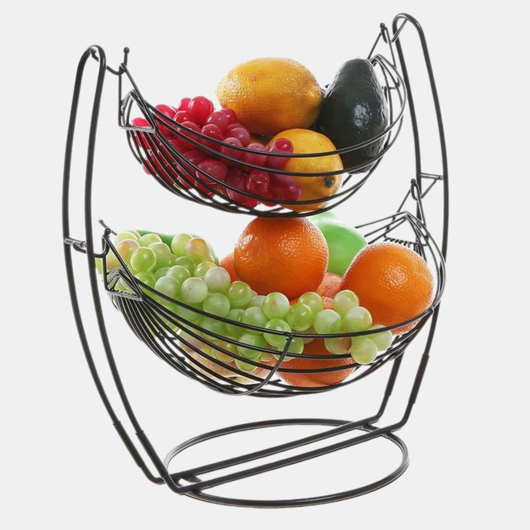 Fruit Basket/ 2 Tier Oval Shape Swing Style Fruit and vegetables Basket